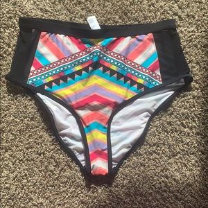 🌟 Forever 21+ Multicolored Tribal Swim Bottoms